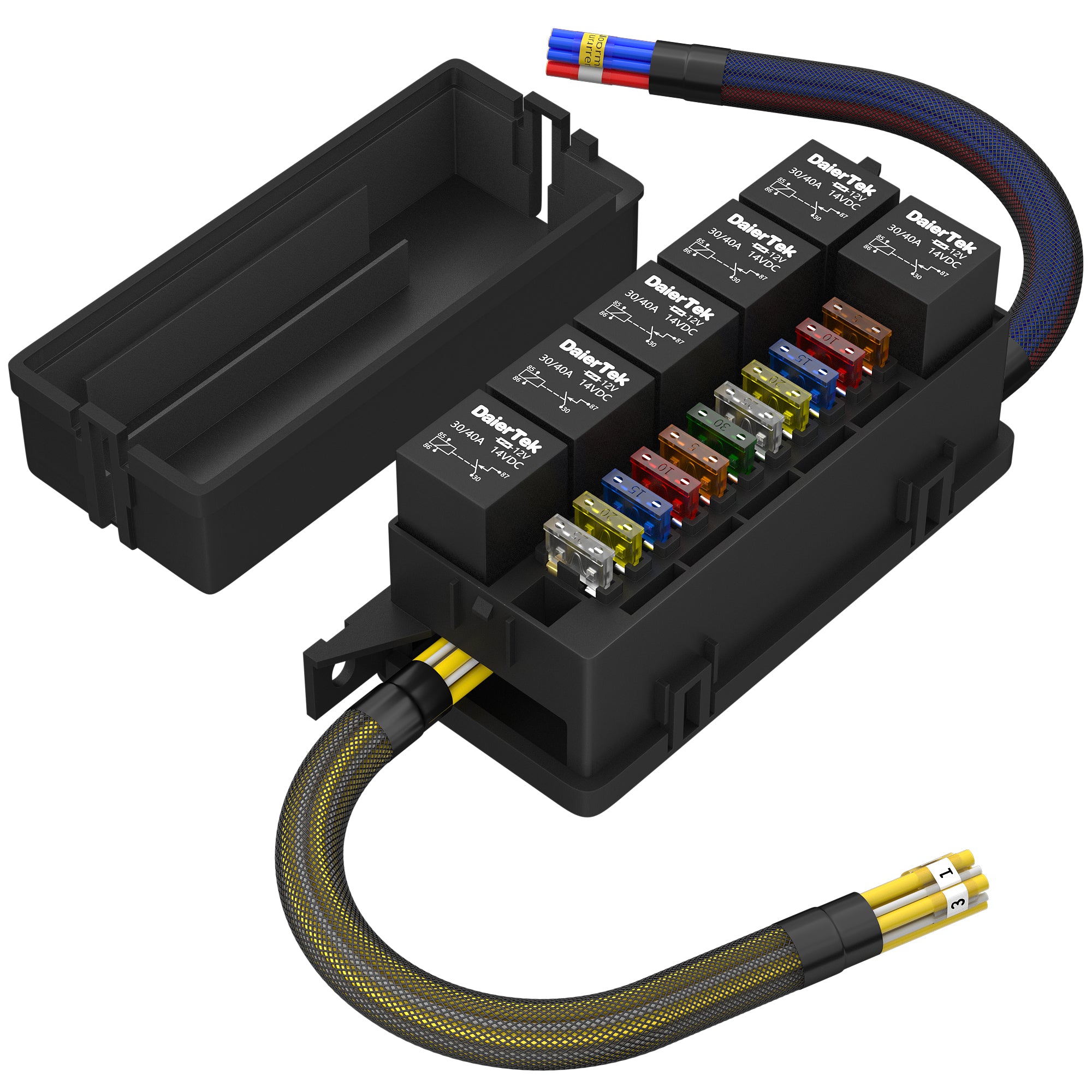 12V Universal Relay & Fuse Box - 11 Fuses & 6 Relays (80A Max) For Vintage Car Truck Rod