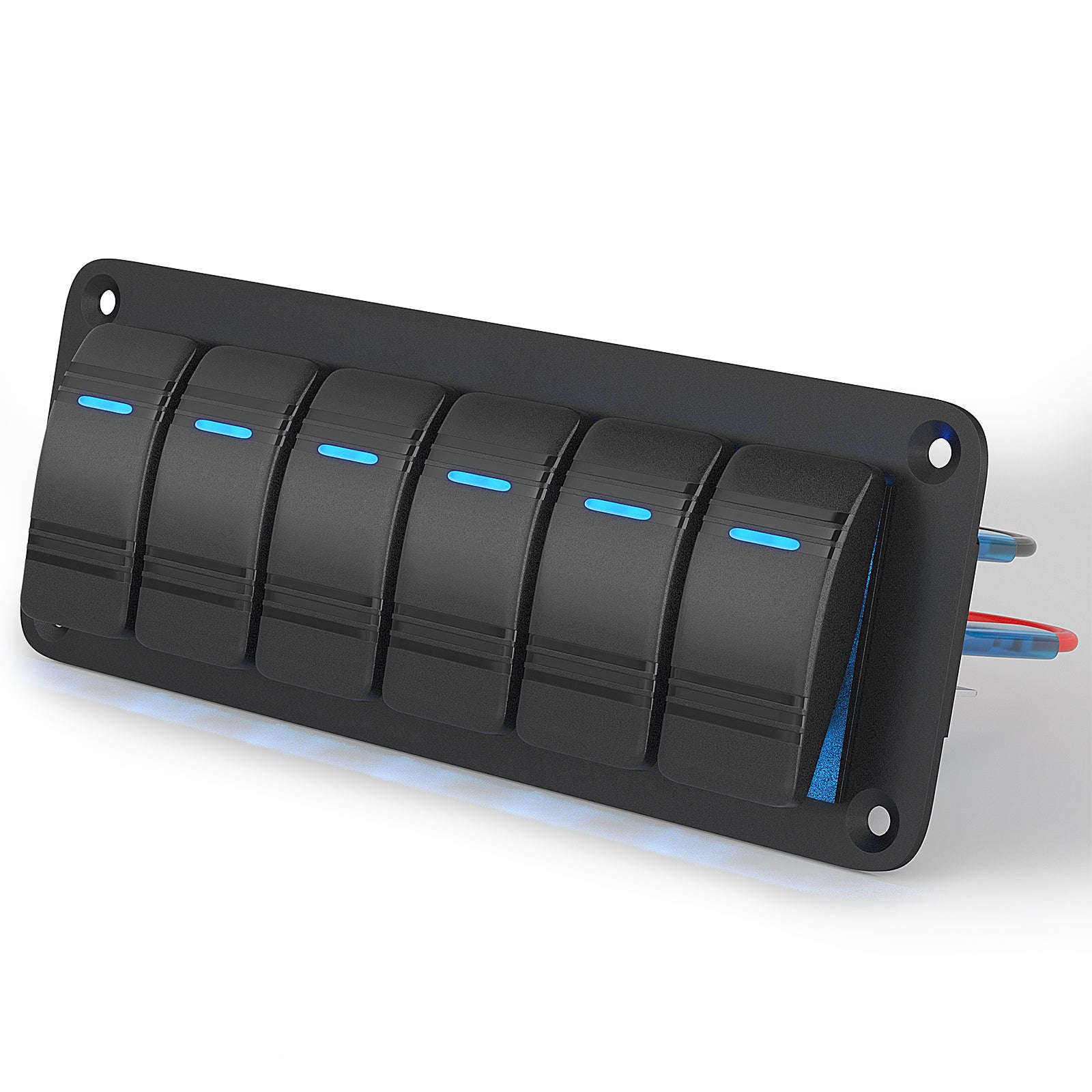 5 Gang Rocker Switch Panel, 12-24 V Blauwe LED 5 Gang Ronde Dash Rocker Toggle Switch Panel Voor RV Boot Jacht Marine 5 Gang Rocker Switch Panel, 12-24 V Blauwe LED 5 Gang Ronde Dash Rocker Toggle Switch Panel Voor RV Boot Jacht Marine