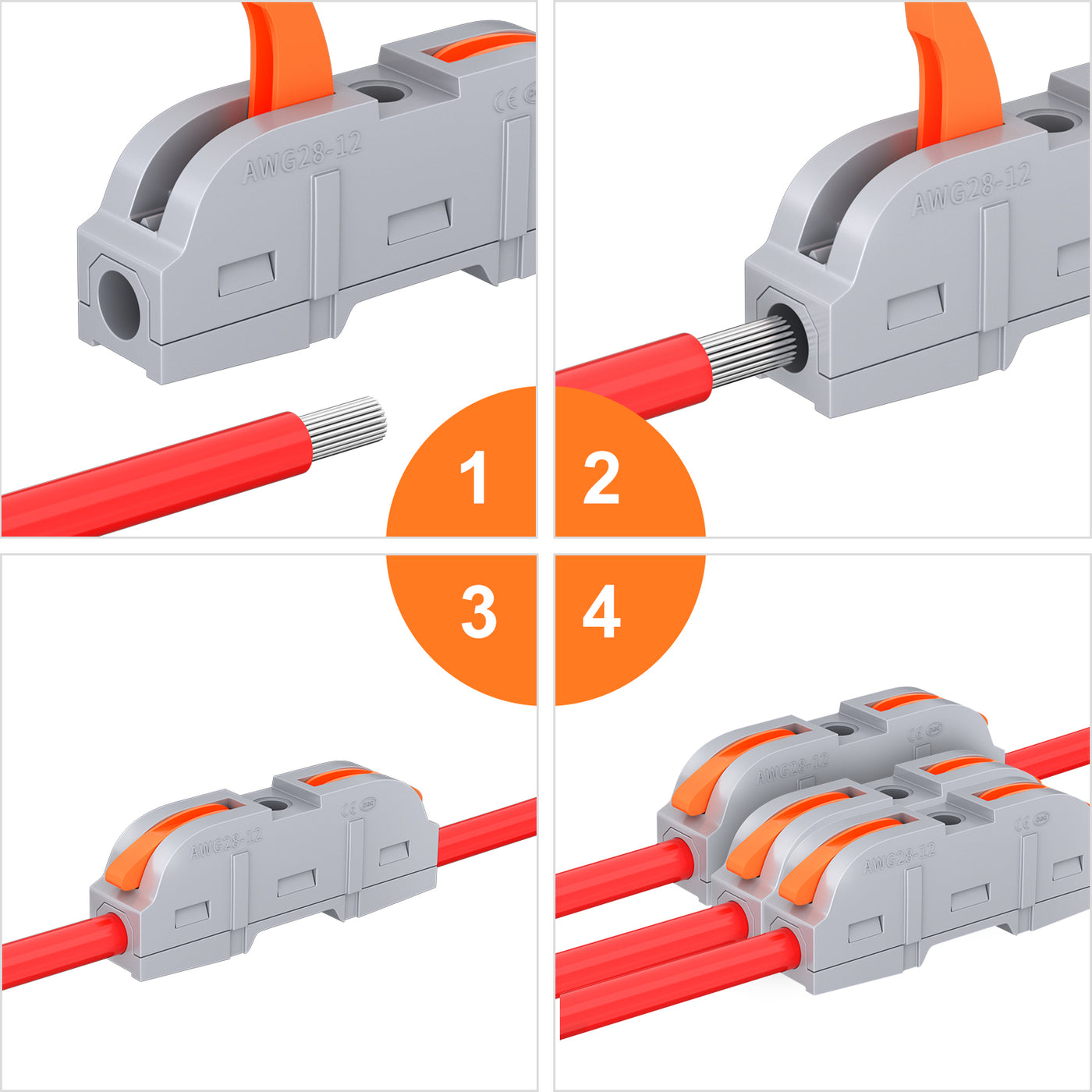 222-211 Inline Quick Splicing Wire Connector Kit Operation