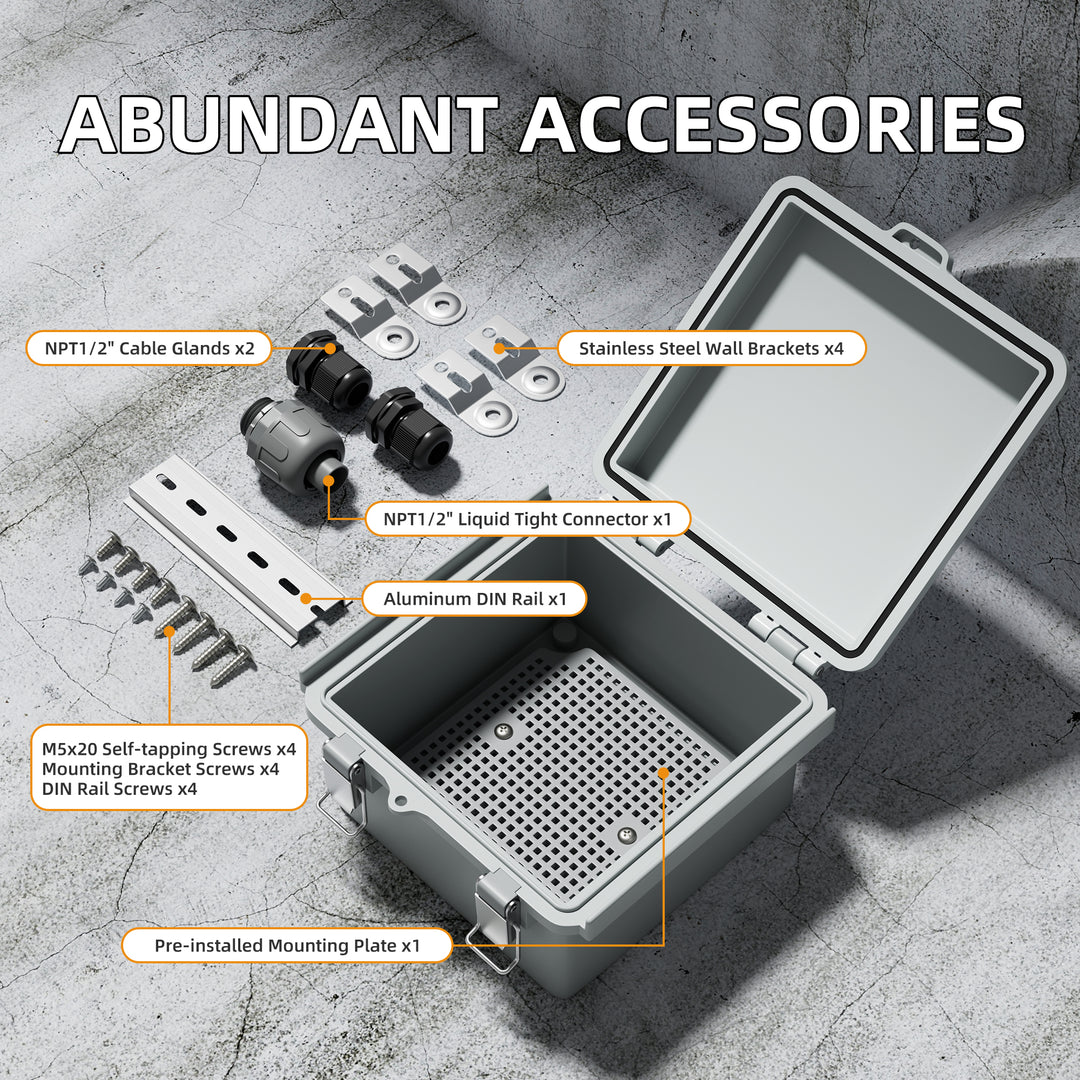 IP67 Weatherproof Electrical Box Outdoor Kit With Mounting Accessories IP67 Weatherproof Electrical Box Outdoor Kit With Mounting Accessories