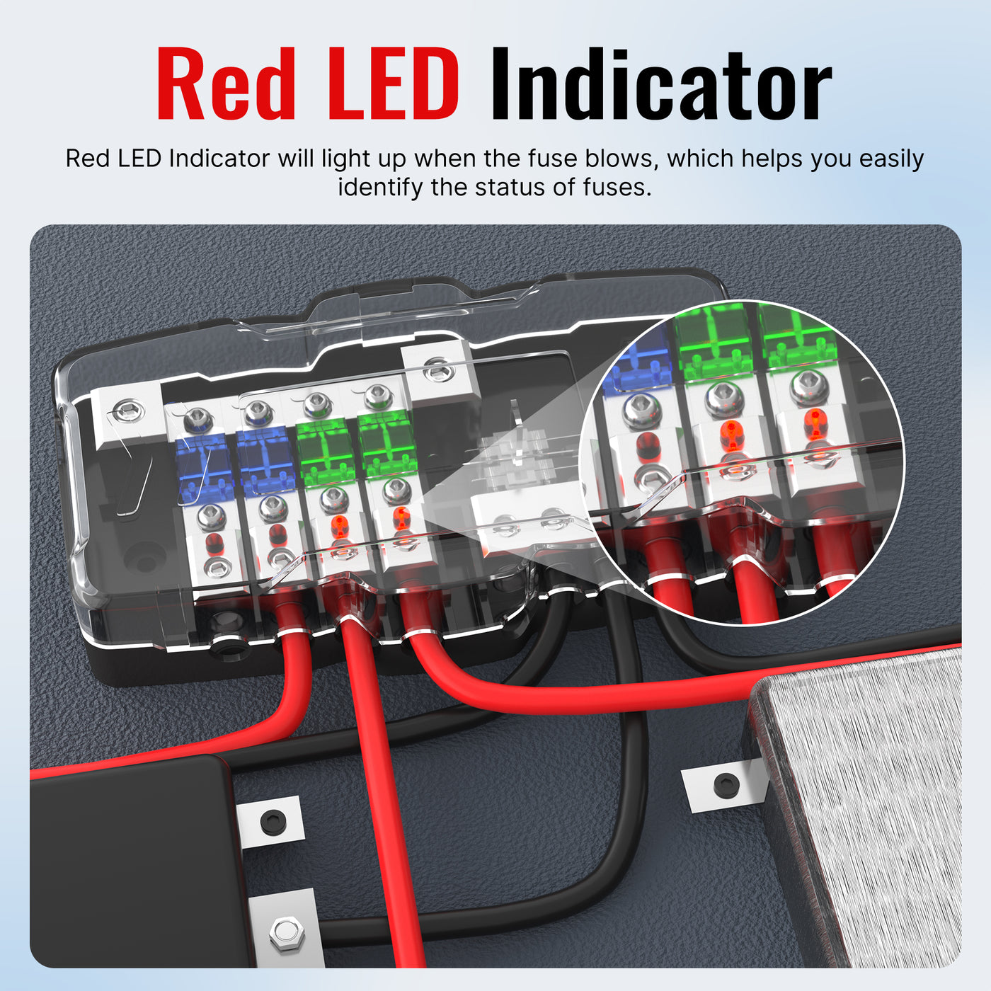 Bloc de fusible ANL de Distribution Audio de voiture à 4 voies 12V avec terre