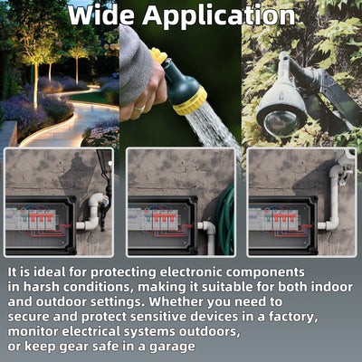 IP66 Waterproof Outdoor Electrical Junction Box Kit with Clear Cover - 11" x 7.48" x 5.12"