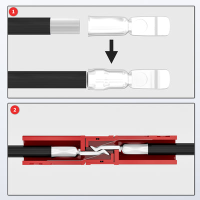 Pair of 175A Red Battery Quick Disconnect Connector - DAIER