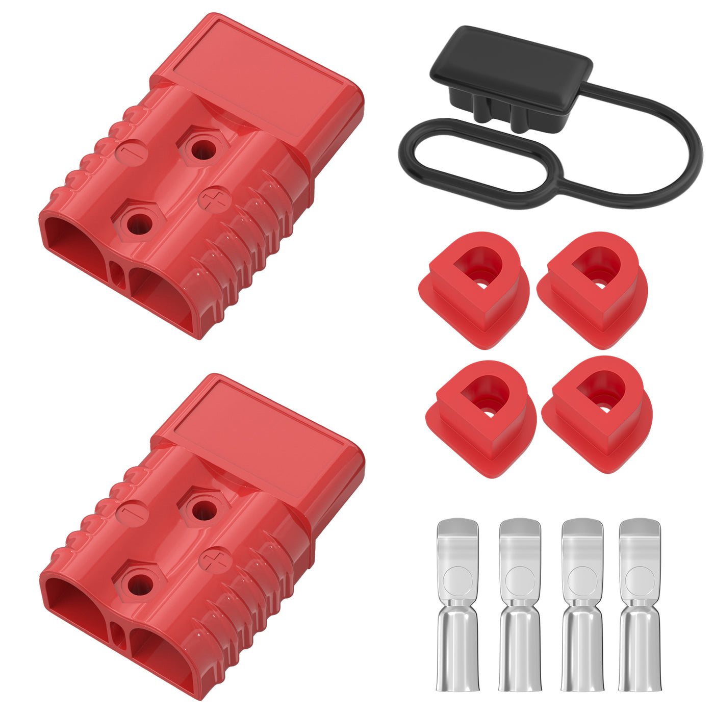 Pair of 175A Red Battery Quick Disconnect Connector - DAIER