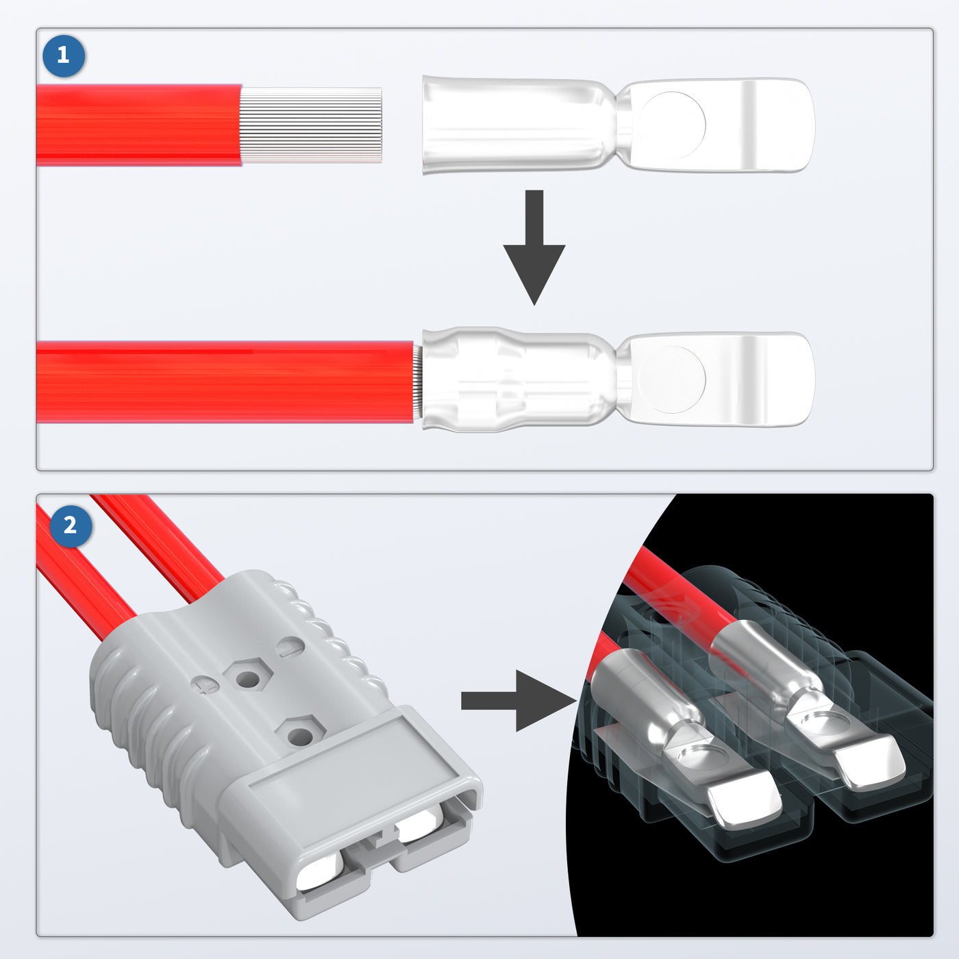 AP-350 350A Battery Disconnect Connector Installation