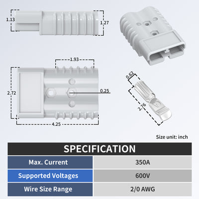 AP-350 350A Battery Disconnect Connector Specification