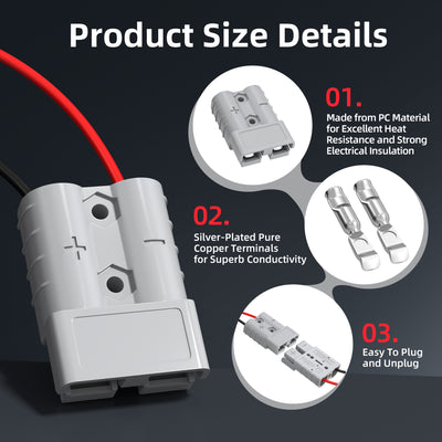 Starlink Mini DC Power Cable with Anderson SB50 Plug & 10A Fuse | for RV, Solar, Marine, Off-Grid Use