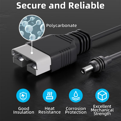 Starlink Mini Anderson Powerpole to DC Plug Adapter Cord - 18AWG - 9.8FT/3M  for Solar Generators, Caravans, Boats