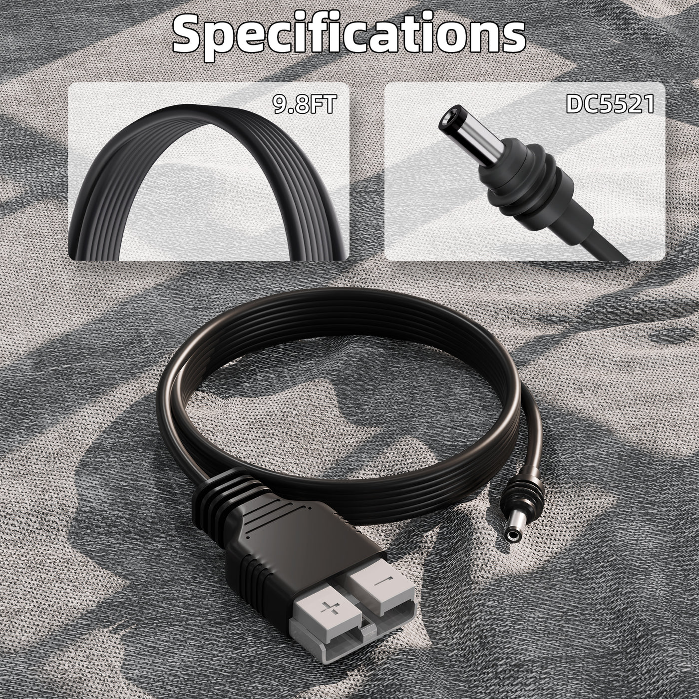Starlink Mini Anderson Powerpole to DC Plug Adapter Cord - 18AWG - 9.8FT/3M  for Solar Generators, Caravans, Boats