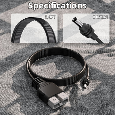 Starlink Mini Anderson Powerpole to DC Plug Adapter Cord - 18AWG - 9.8FT/3M  for Solar Generators, Caravans, Boats