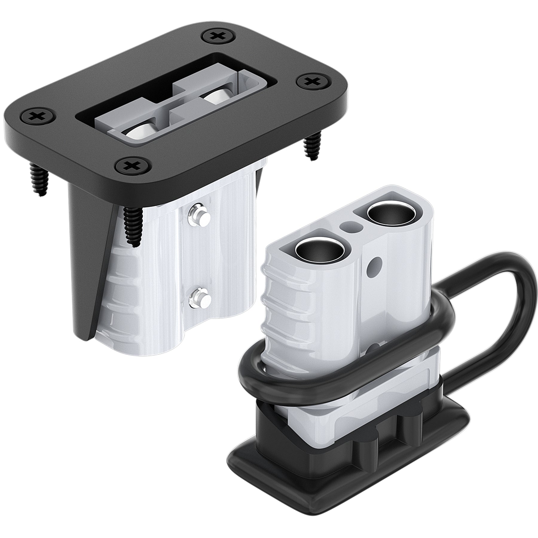 Disconnect Mounting Rack Pair of 50Amp Battery Disconnect Connector Kit with Mounting Bracket a ...