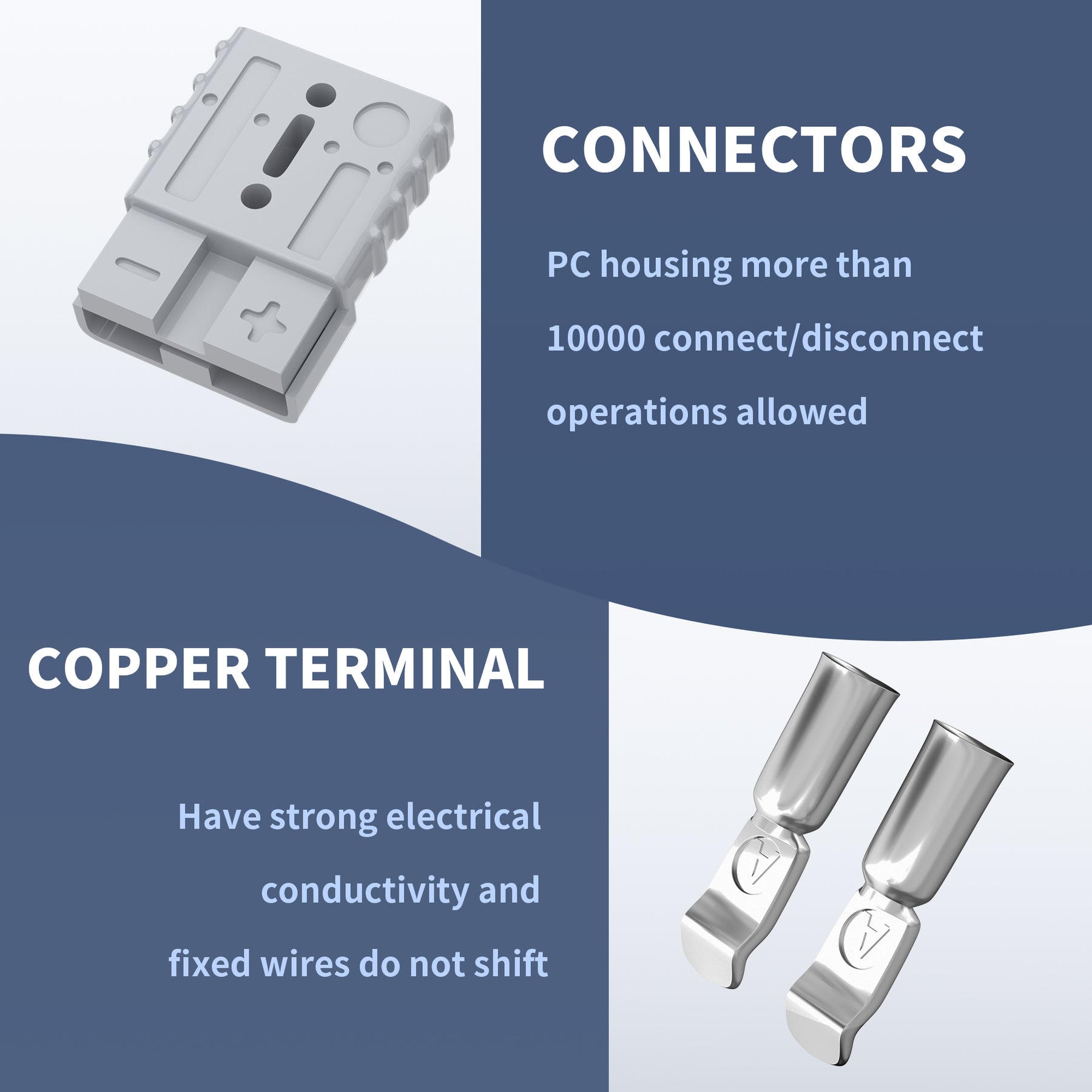 Disconnect Mounting Rack Pair of 50Amp Battery Disconnect Connector Kit with Mounting Bracket a ...