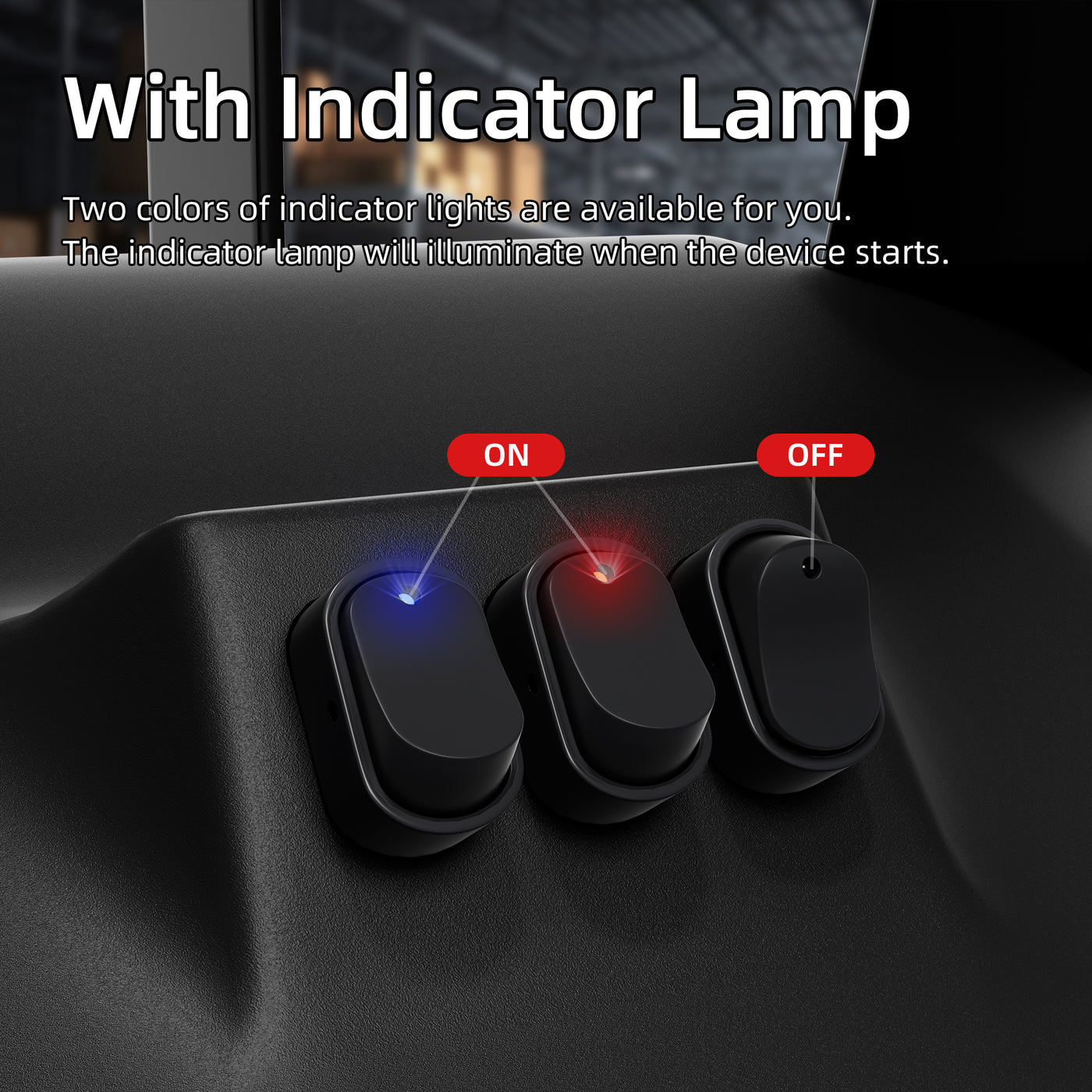 12V 20A Oval Rocker Switch with LED Indicator | 3-Pin ON-OF – DAIER