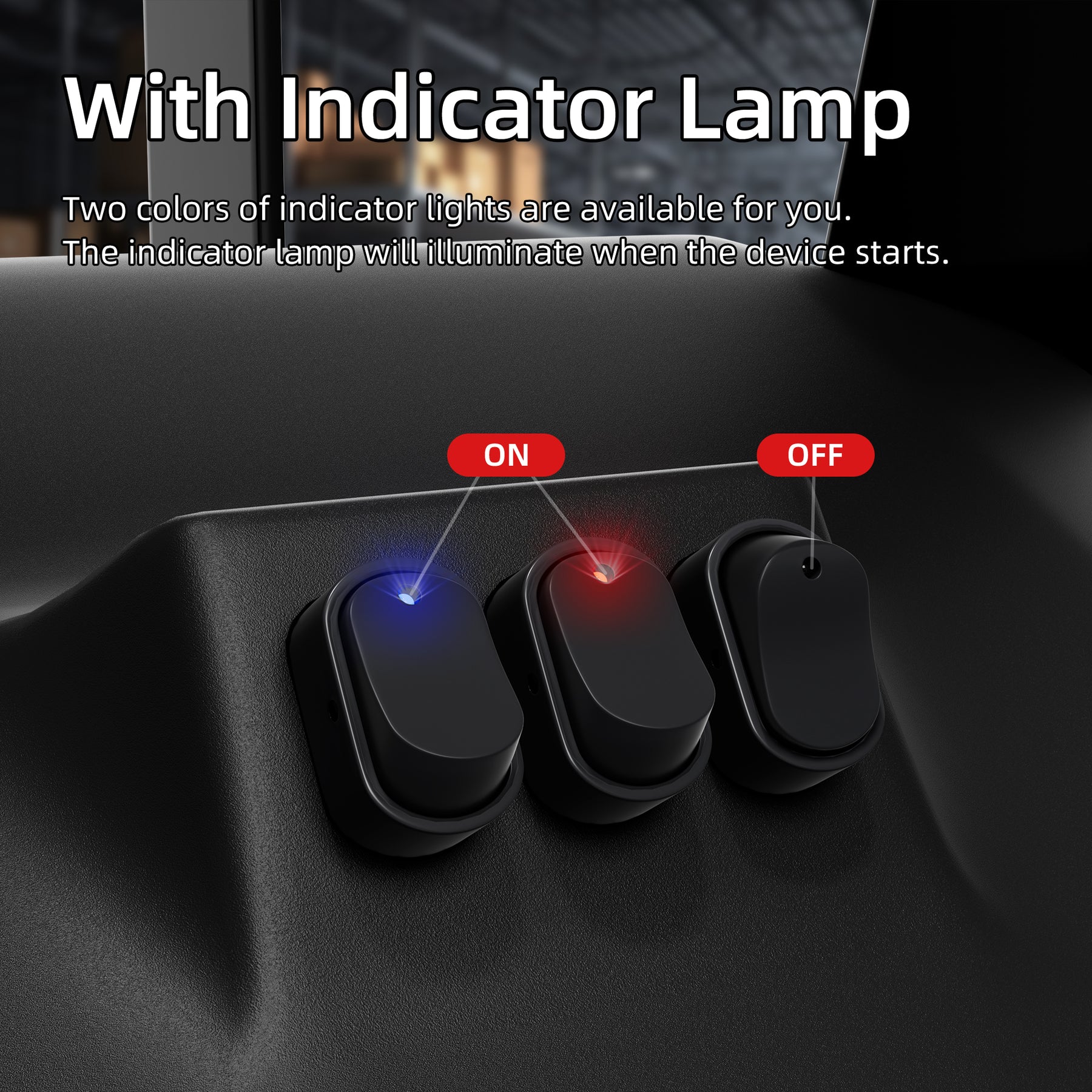 12V 20A Oval Rocker Switch with LED Indicator | 3-Pin ON-OF – DAIER
