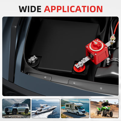300A 12-48VDC Single Circuit ON/OFF Top Post Battery Disconnect Switch Kit