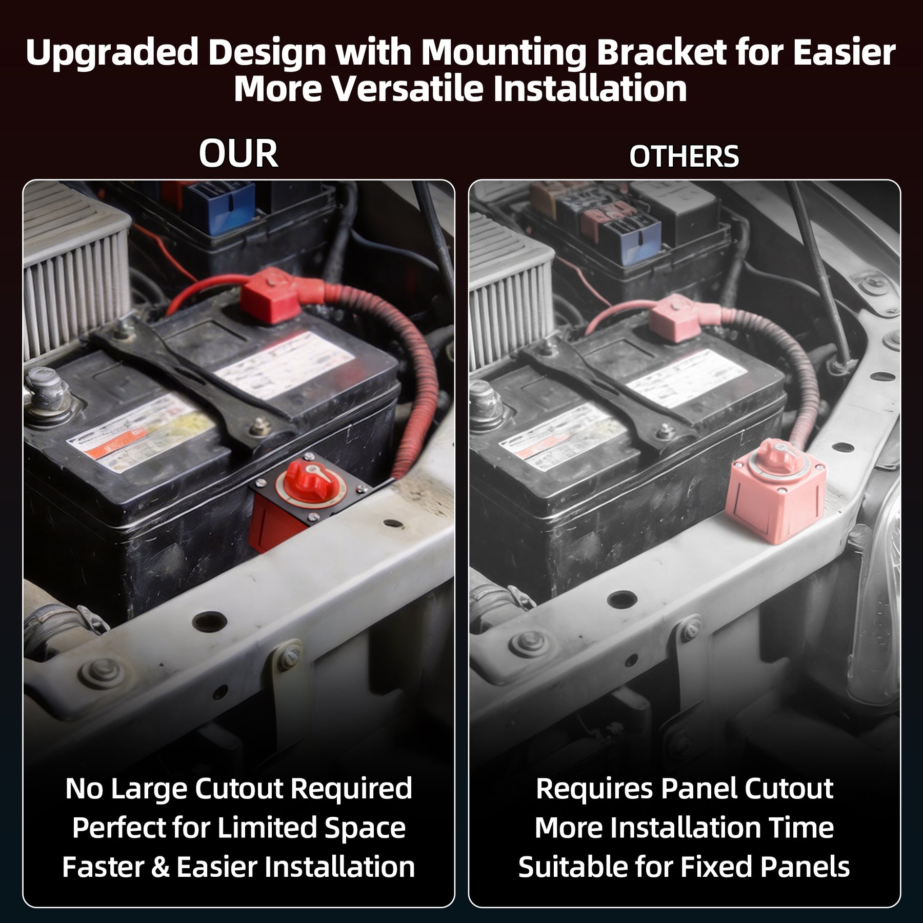 300A 12V-48V ON-OFF Battery Disconnect Switch with Mounting Bracket – DAIER