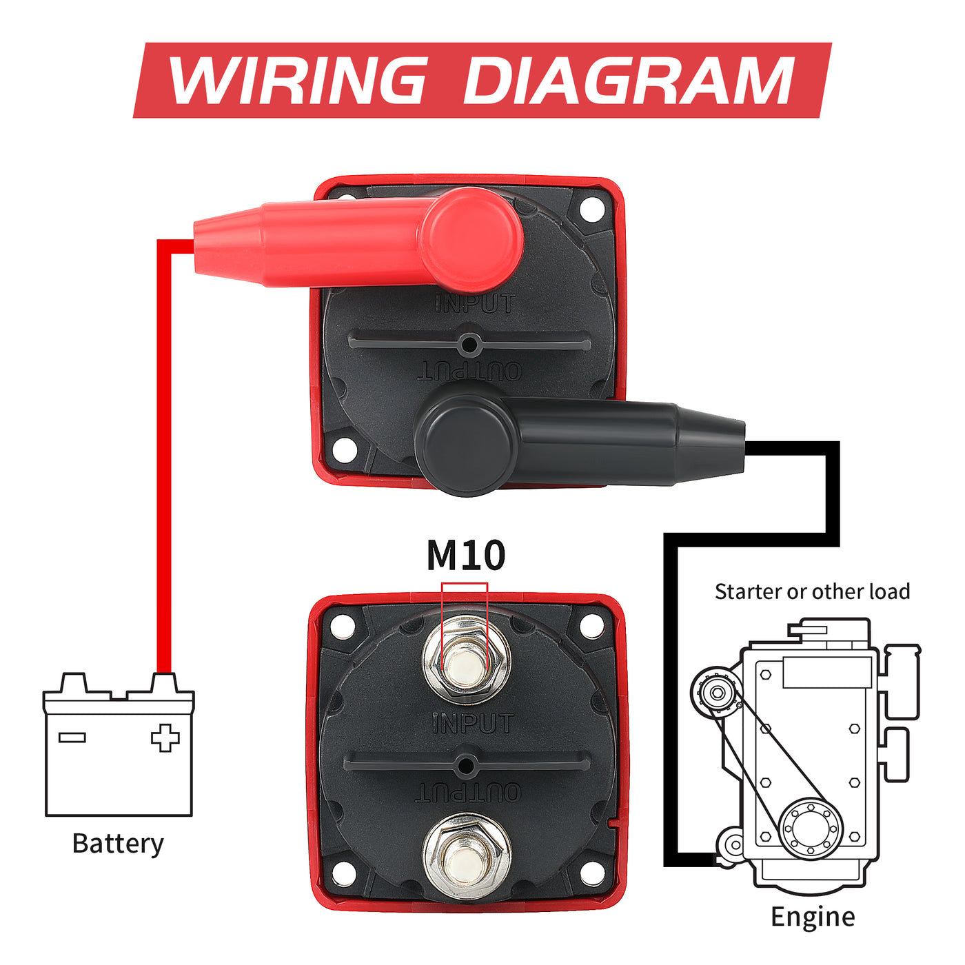 ASW-A6006 Mini ON-OFF Battery Switch Wiring Diagram