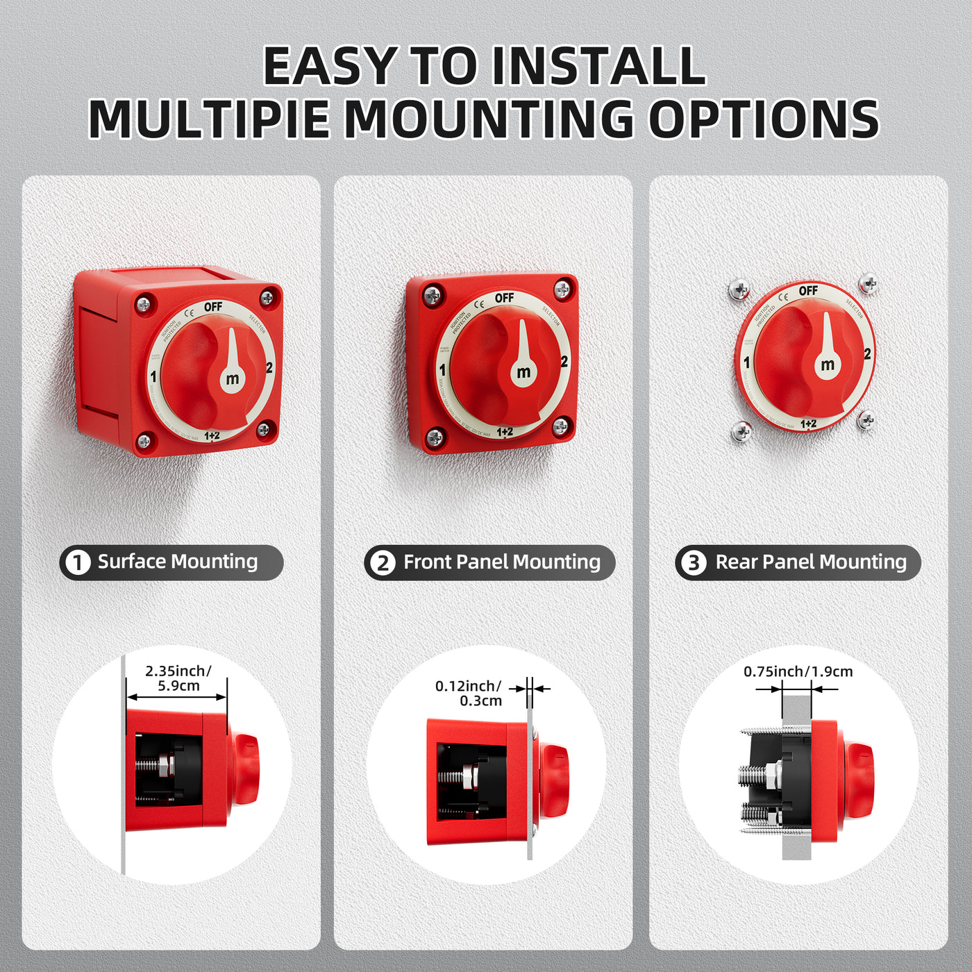 300A 12V-48V Dual Battery Selector Switch | 1-Both-2-Off Waterproof Ma ...