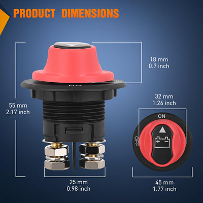 50A/100A/200A/300A 12V-32V ON-OFF Master Battery Disconnect Switch