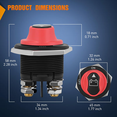 50A/100A/200A/300A 12V-32V ON-OFF Master Battery Disconnect Switch