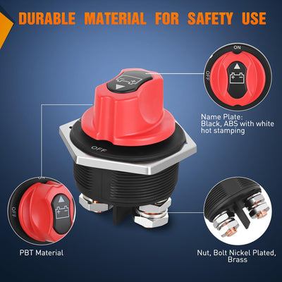 50A/100A/200A/300A 12V-32V ON-OFF Master Battery Disconnect Switch