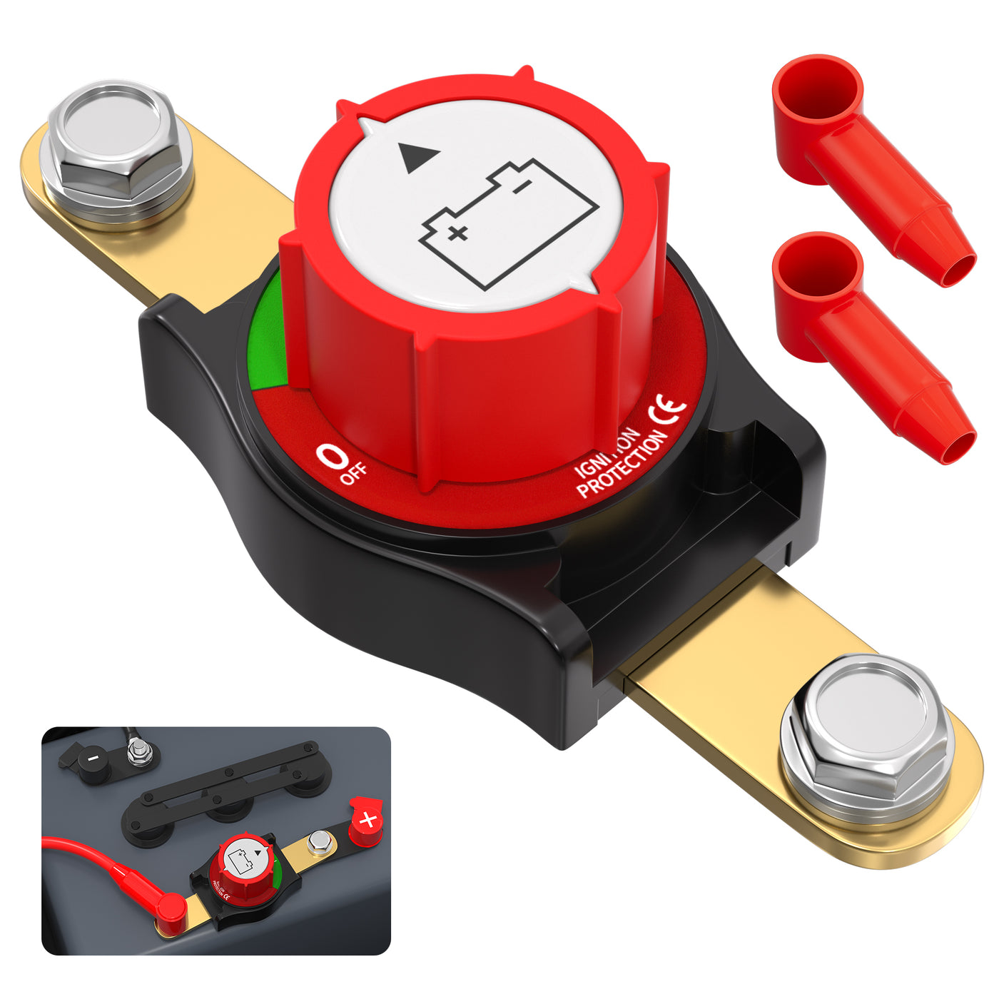 275A 12-48VDC ON-OFF Side Post Battery Master Disconnect Switch for Marine, RV, Car, Boat
