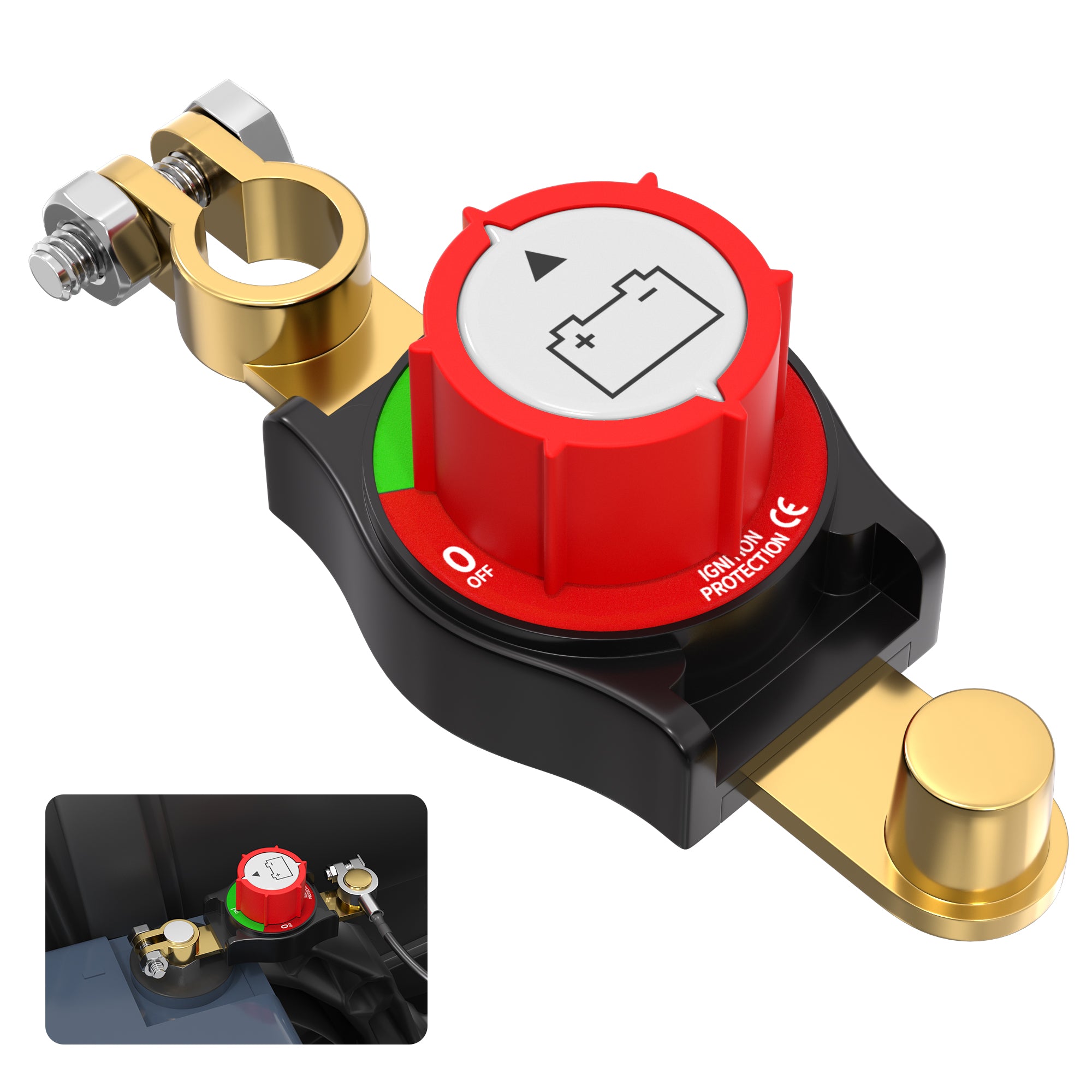 Battery Discount Module 250A 12-48VDC ON-OFF Top Post Battery Disconnect Switch – DAIER