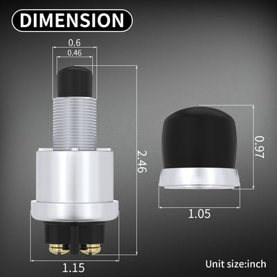 ASW-B05 Momentary Push Button Starter Switch Dimension