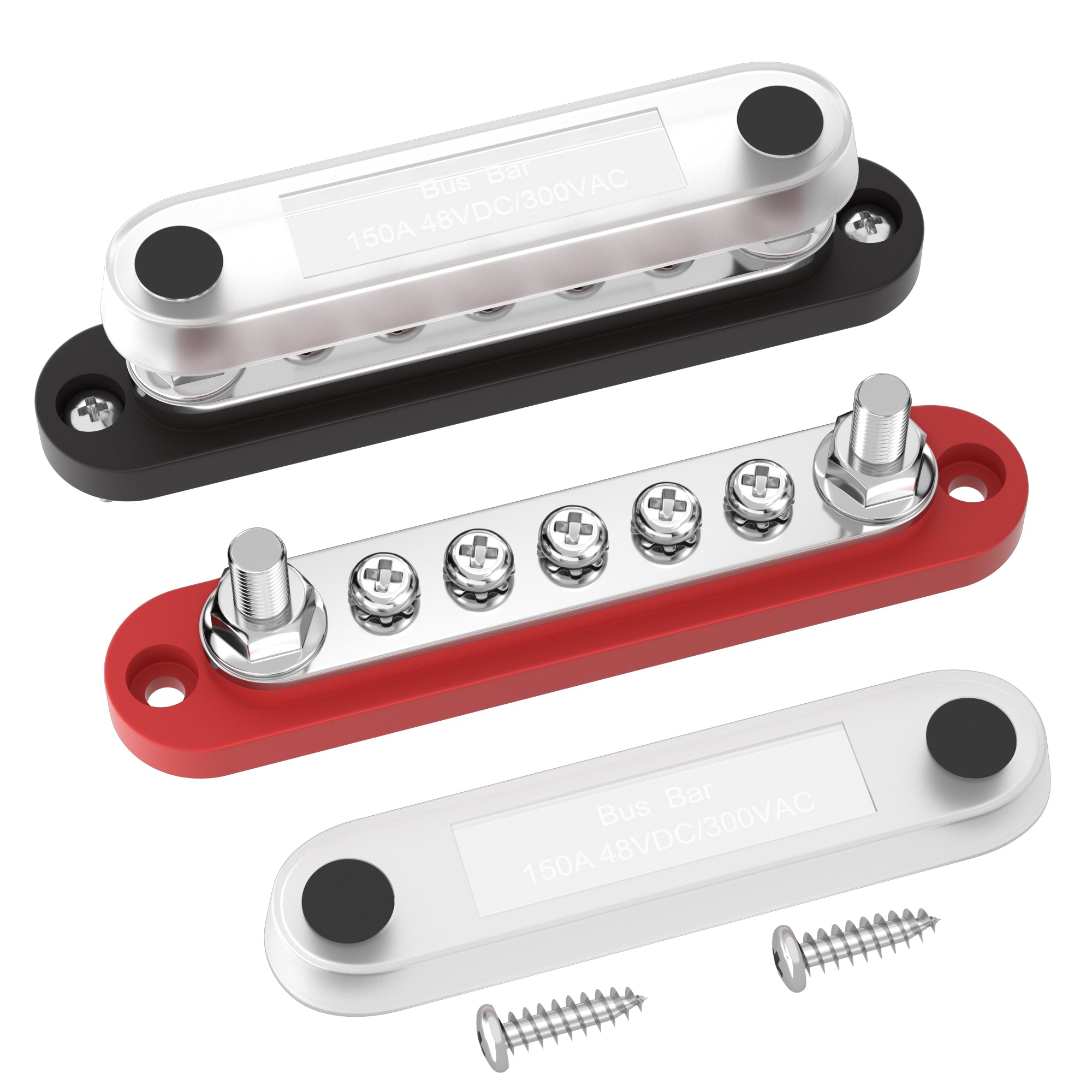 Common Busbar 12V 150A Common Busbar 2 x M6 Studs and 5 x M4 Screws with Cover – DAIER