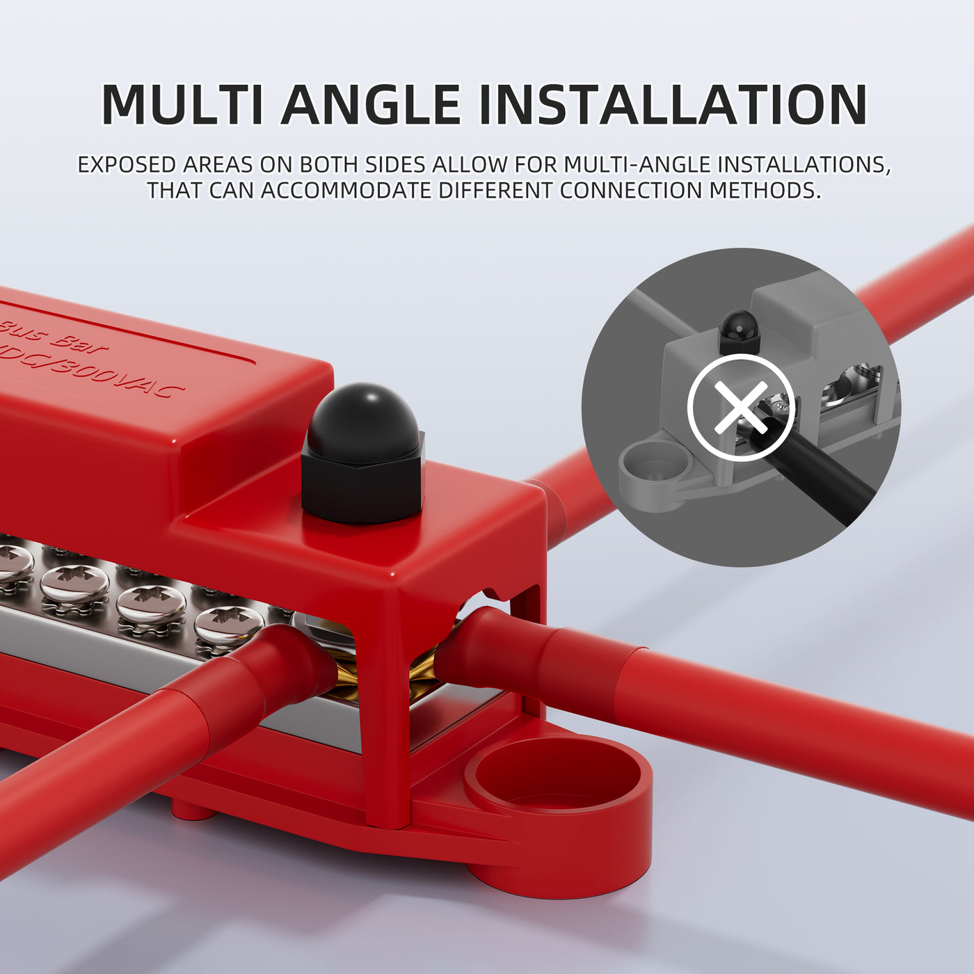 Multi Stud Terminal Block 275A 48VDC Bus Bar Terminal Block with 2xM8 Stud & 14xM4 Screw Screw ...