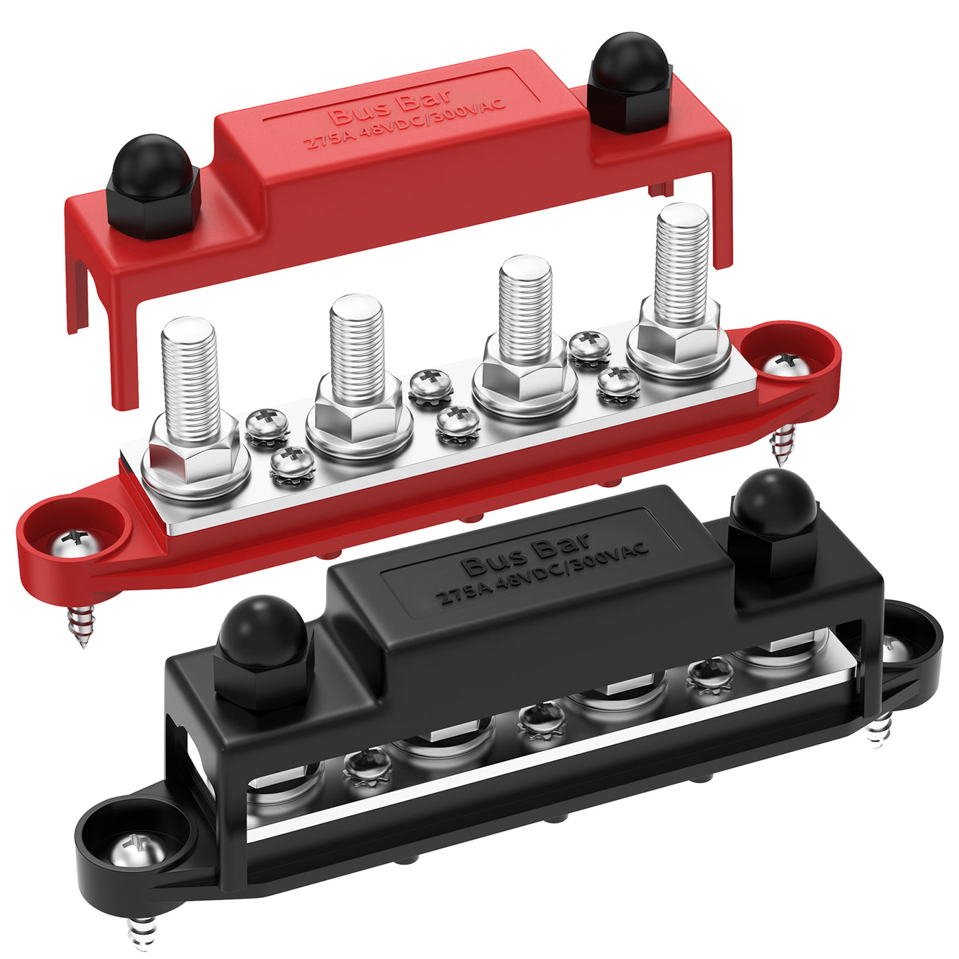 275A 4xM10/M8 Stud Power Distribution Block Busbar - DAIER