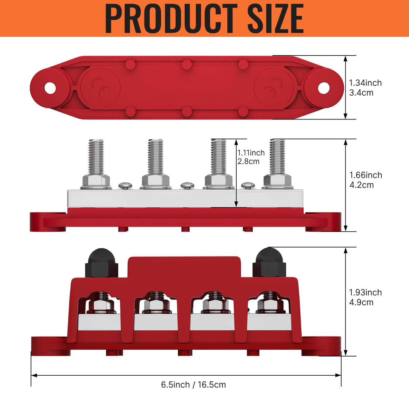 Busbar Terminal Module 400A Bus Bar Terminal Block with 4x3/8