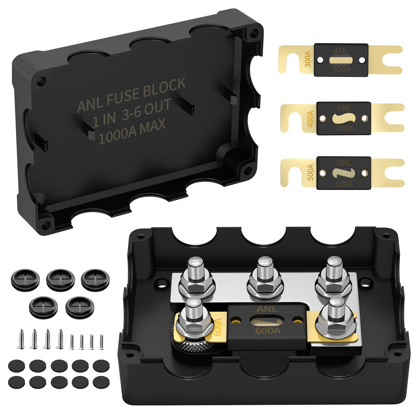 6 Way Fuse Holder Box Car Vehicle Automotive Circuit Blade Fuse Block With 6 Standard Fuses I304654445