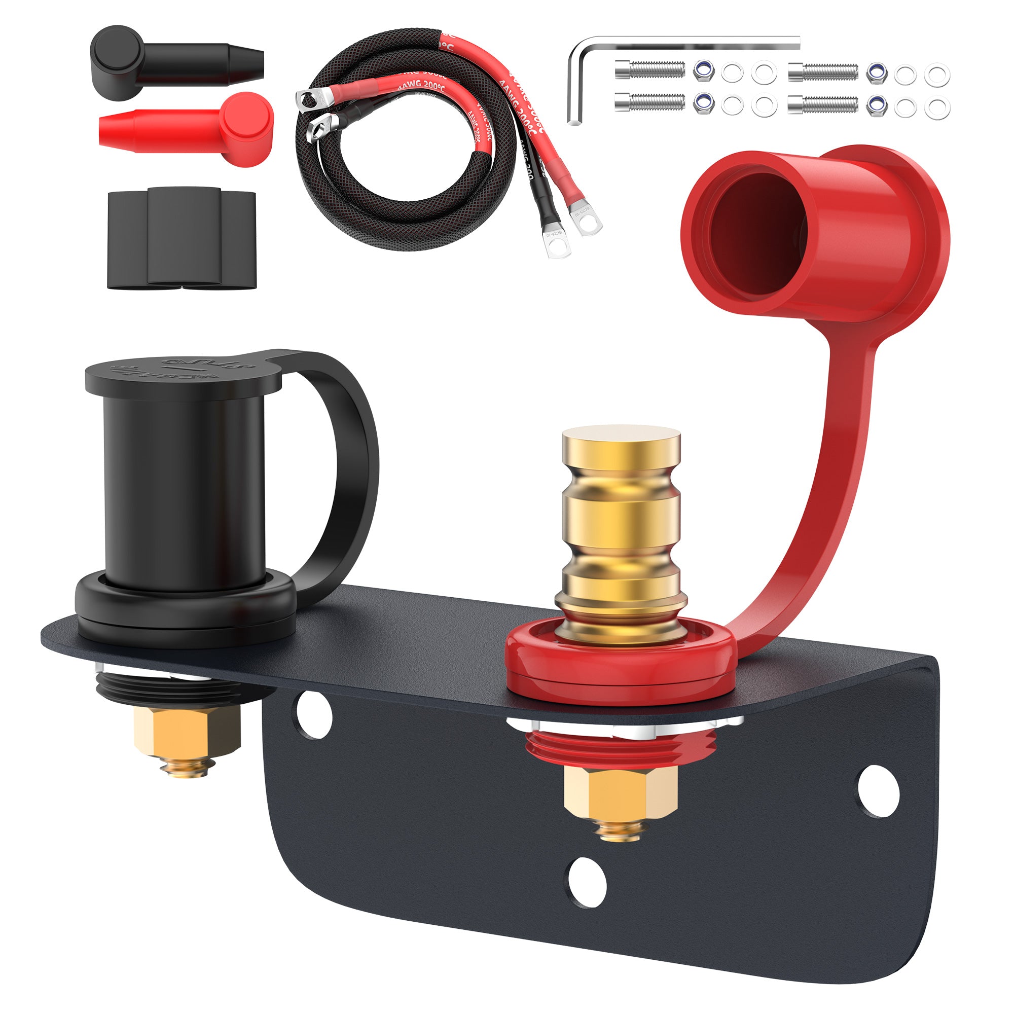 Remote Battery Jump Post Kit with 4AWG 4FT Cable | M10 (3/8