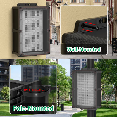 Black Waterproof Outdoor Electrical Junction Box Kit with Clear Cover - 11.4"x6.9"x4.3"