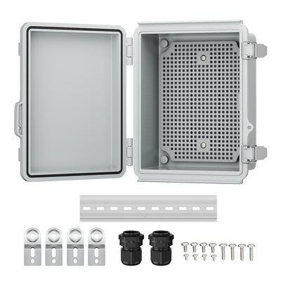 IP67 Weatherproof Plastic Outdoor Electrical Enclosure Box - 8.7"x6.7"x4.3" - DAIER