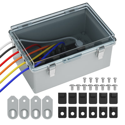 Outdoor Power Strip Cord Electronics Box for 14 AWG/3C Cable - 11"x7.5"x5.5"