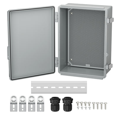 Outdoor Weatherproof IP67 ABS Plastic Electrical Box with Hinged Cover - 11.4"x7.5"x5.5" - DAIER