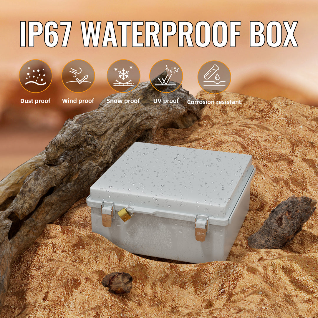 Weatherproof ABS Plastic Outdoor Electrical Junction Box - 13.2