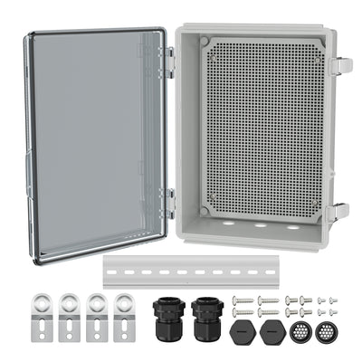 Outside IP67 Waterproof Electrical Enclosure Box with Hinged Cover - 13.8"x9.8"x5.9" - DAIER