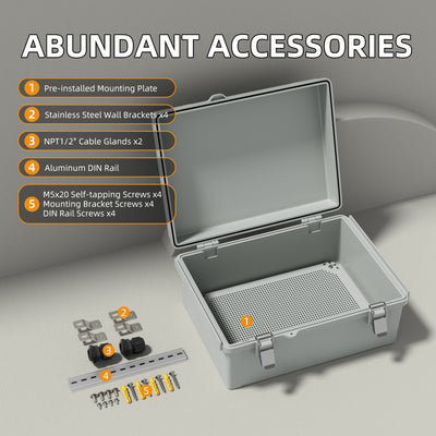 BG40X30X18 Waterproof Junction Box with Abundant Accessories