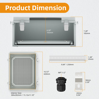 BG40X30X18 Weatherproof Electronics Protection Junction Box Dimension