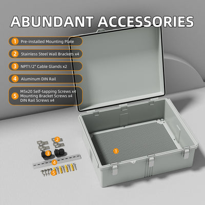 BG50X40X20 IP67 Outdoor Cable Box Enclosure with Abundant Accessories