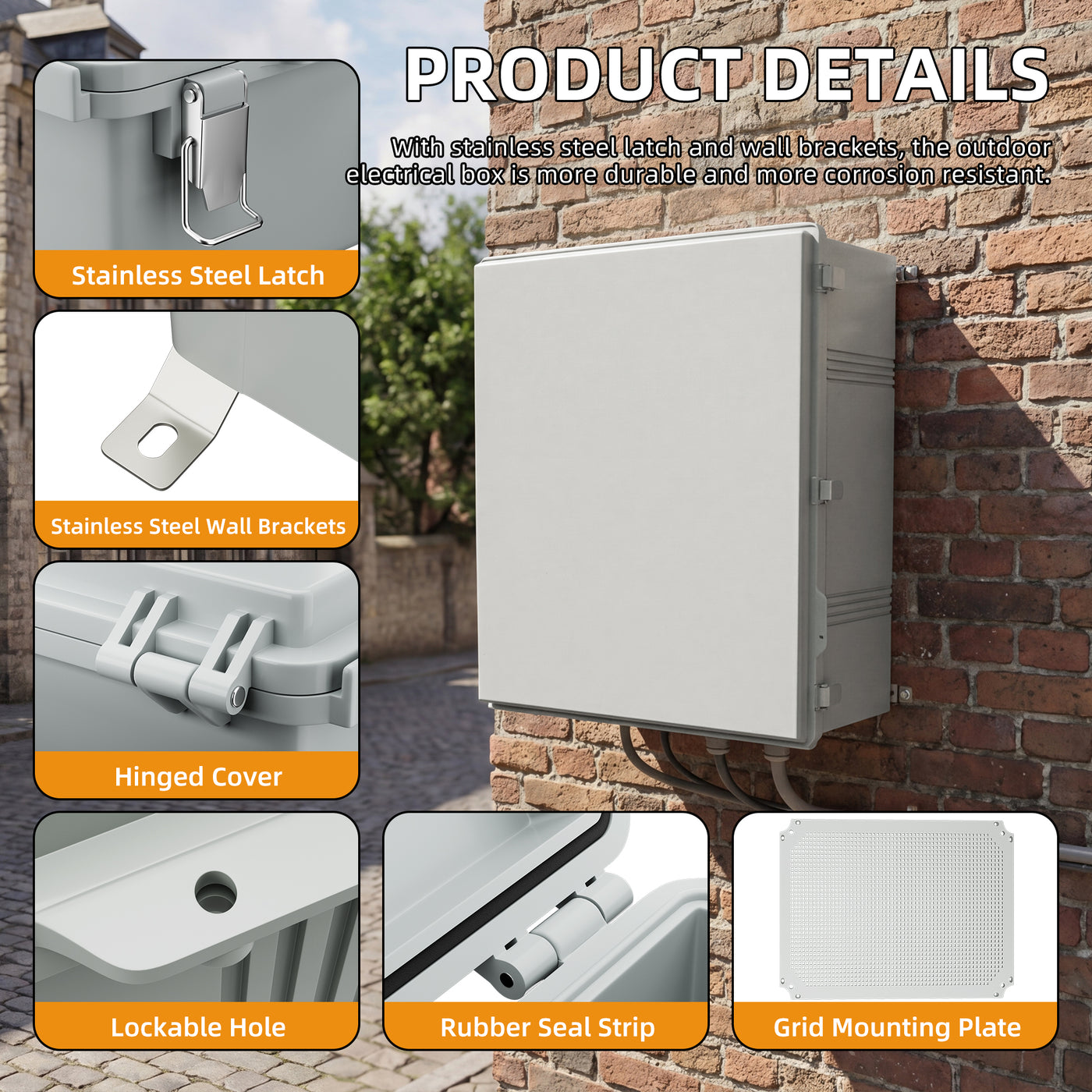 25 x 22 x 10 in IP67 Waterproof Electrical Box | Large ABS Outdoor Jun ...
