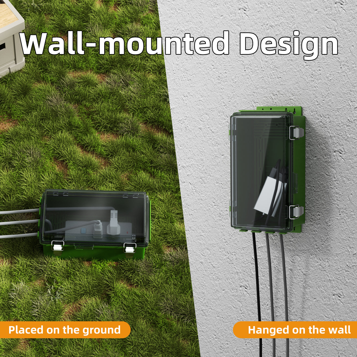 Large Outdoor Extension Cord Cover Box Lockable Electrical Connection Protector - 9"x5"x4.3"