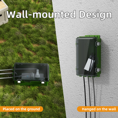 Large Outdoor Extension Cord Cover Box Lockable Electrical Connection Protector - 9"x5"x4.3"