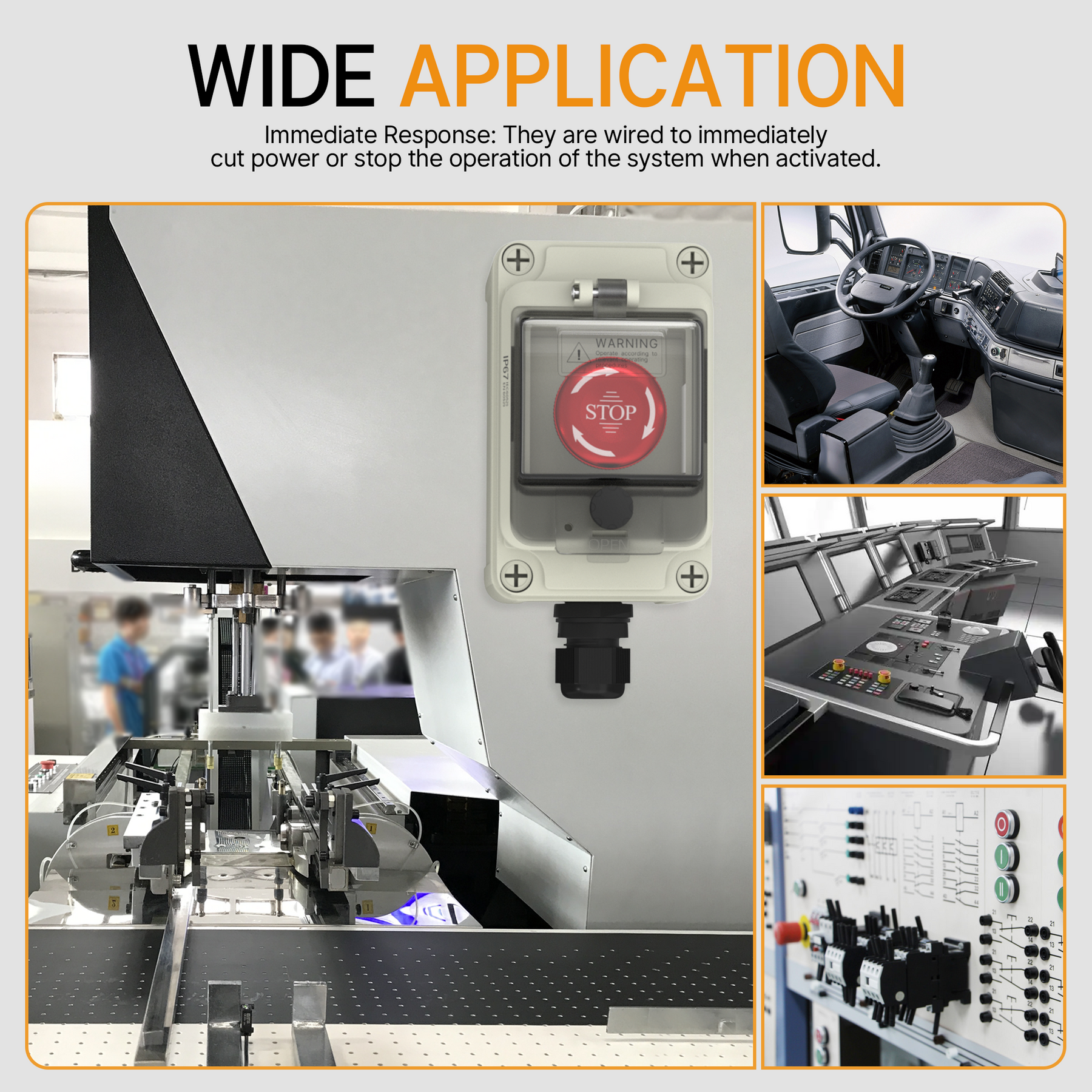 8A 250VAC Emergency Stop Switch with IP67 Waterproof Enclosure – DAIER