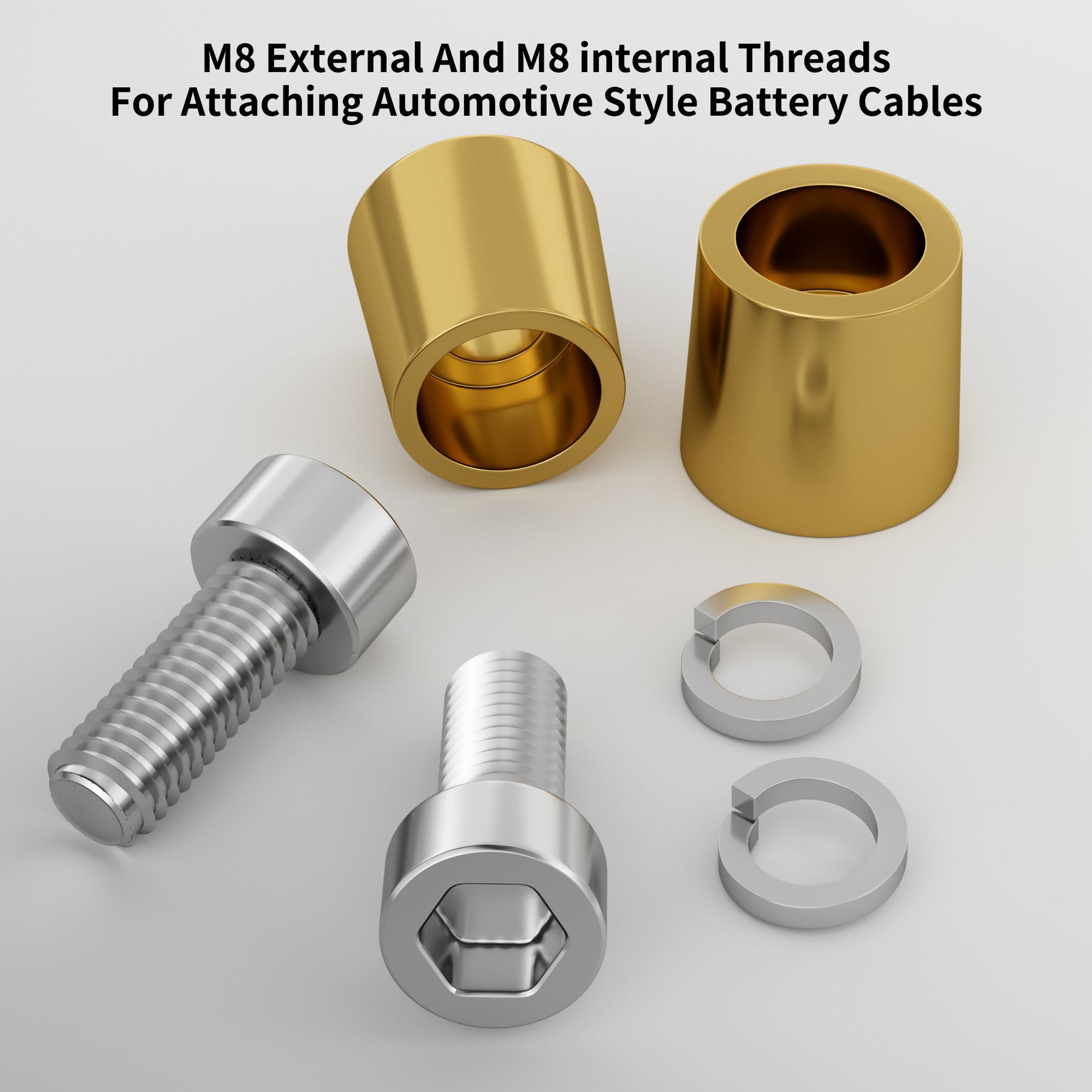 Battery Terminal Post Adapters M8 Threaded to SAE/JIS Automotive Posts ...