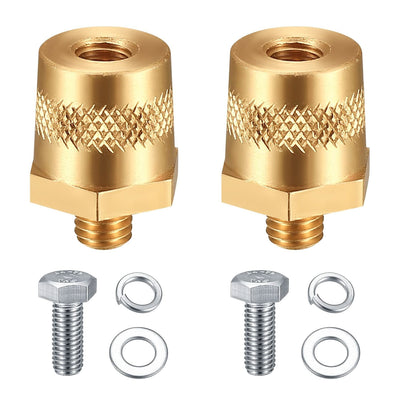 Automotive Battery Terminal Post Converters Knurled M8 Threaded to SAE/JIS Tapered Posts Positive & Negative Pair
