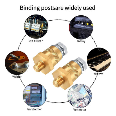 Automotive Battery Terminal Post Converters Knurled M8 Threaded to SAE/JIS Tapered Posts Positive & Negative Pair